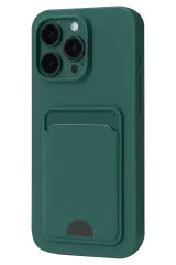 Newface İphone 16 Plus Kılıf Kelvin Kartvizitli Silikon - Koyu Yeşil