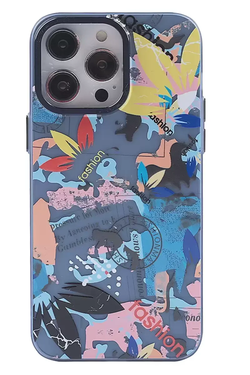 Newface İphone 13 Pro Kılıf Prada Desenli Kapak - Prada Pembe - 1