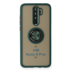 Xiaomi Redmi Note 8 Pro Kılıf Montreal Yüzüklü Silikon Kapak - Yeşil