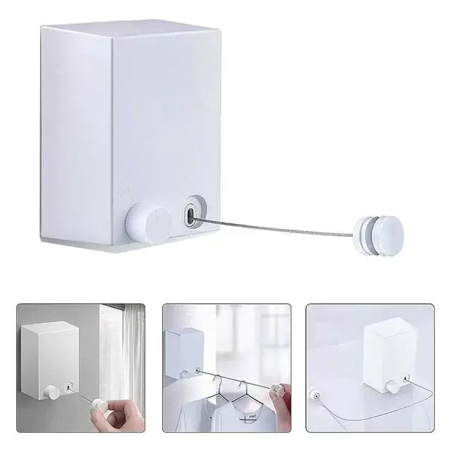 Sunup Sn-22743 Ayarlanabilir Paslanmaz Çelik Halatlı Geri Çekilebilir Askılık