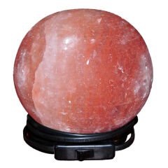 Küre Şekilli Doğal Himalaya Kaya Tuzu Lambası Kablolu Ampullü Pembe 3-4 Kg