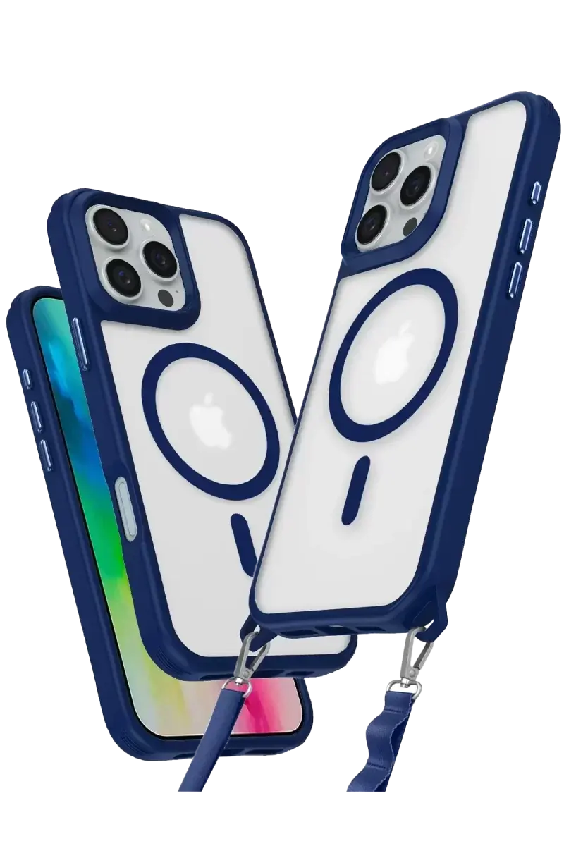 Newface İphone 16 Pro Max Kılıf Enka Magsafe Silikon Kılıf - Lacivert