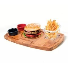 Ahşap Burger & Steak Servis Sunum Tahtası