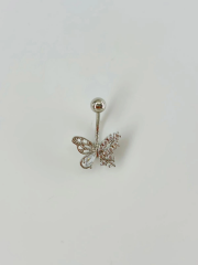 Kelebek Detaylı Göbek Piercing