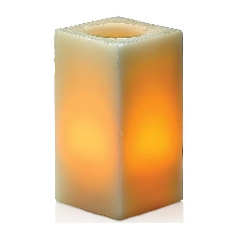 Dikdörtgen Ledli Mum, Şamdanlık, 15 cm