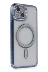 Newface İphone 13 Kılıf Joke Simli Magneticsafe Kılıf - Mavi
