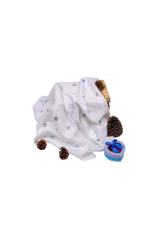 Sema Baby Çok Amaçlı Müslin Örtü 100x80 cm - Mavi Yıldız 8682476853131