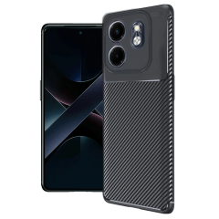 İnfinix Smart 9 Kılıf Auto Focus Karbon Kapak - Siyah