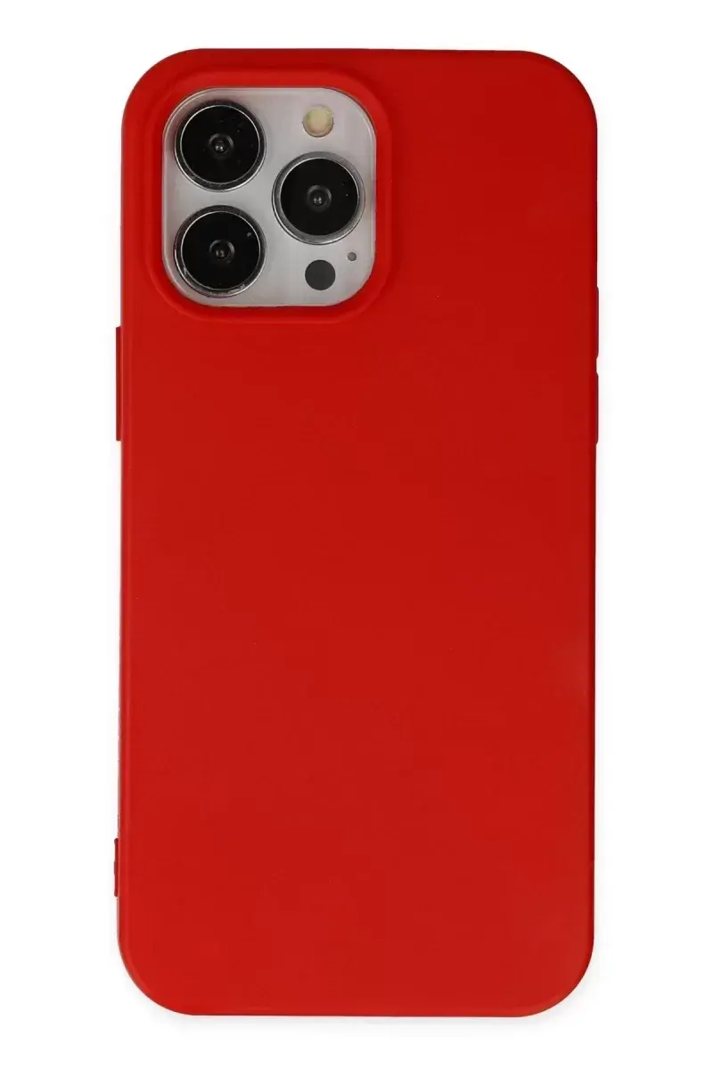 Newface İphone 14 Pro Kılıf Nano İçi Kadife Silikon - Kırmızı
