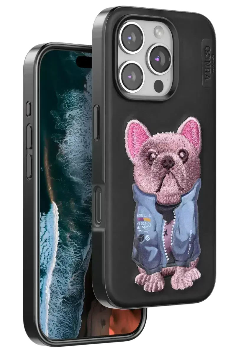Venco İphone 16 Pro Max Cute Desenli Kapak - Siyah
