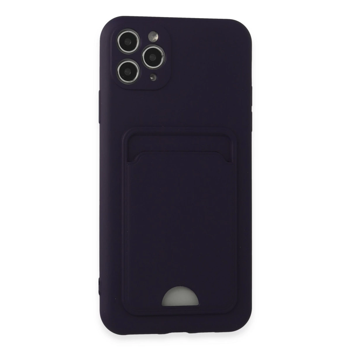 İphone 11 Pro Max Kılıf Kelvin Kartvizitli Silikon - Derin Mor