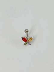 Kelebek Detaylı Göbek Piercing