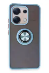 Newface Xiaomi Redmi Note 13 4g Kılıf Montreal Yüzüklü Silikon Kapak - Buz Mavi