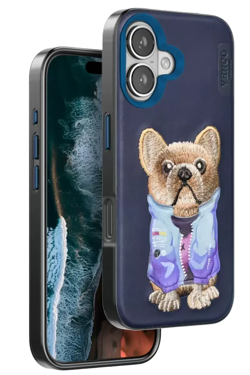 Venco Apple İphone 16 Cute Desenli Kapak - Lacivert