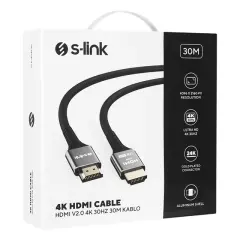 S-lınk Slx-hd4k30 19+1 30 Metre V2.0 4k 30hz Metal Hdmı Kablo