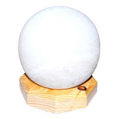 Küre Şekilli Doğal Kaya Tuzu Lambası Kablolu Ampullü Beyaz 1-2 Kg
