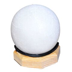 Küre Şekilli Doğal Kaya Tuzu Lambası Kablolu Ampullü Beyaz 1-2 Kg