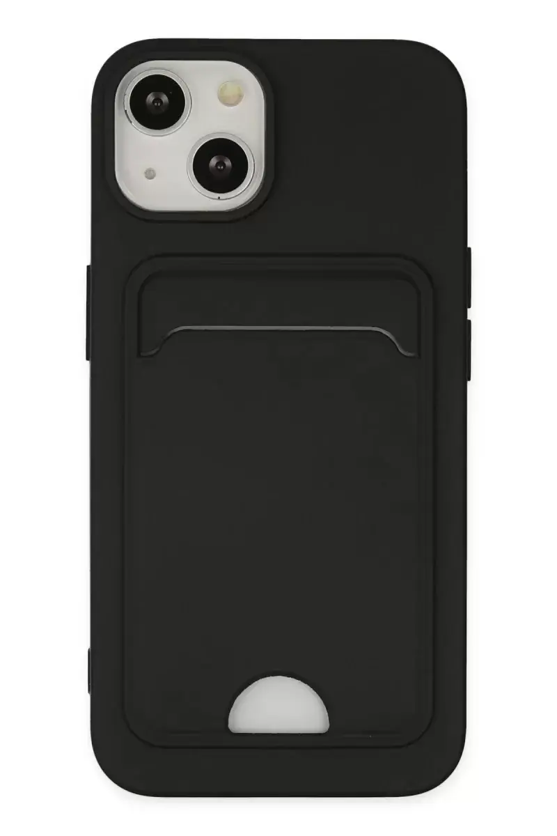 Newface İphone 14 Plus Kılıf Kelvin Kartvizitli Silikon - Siyah