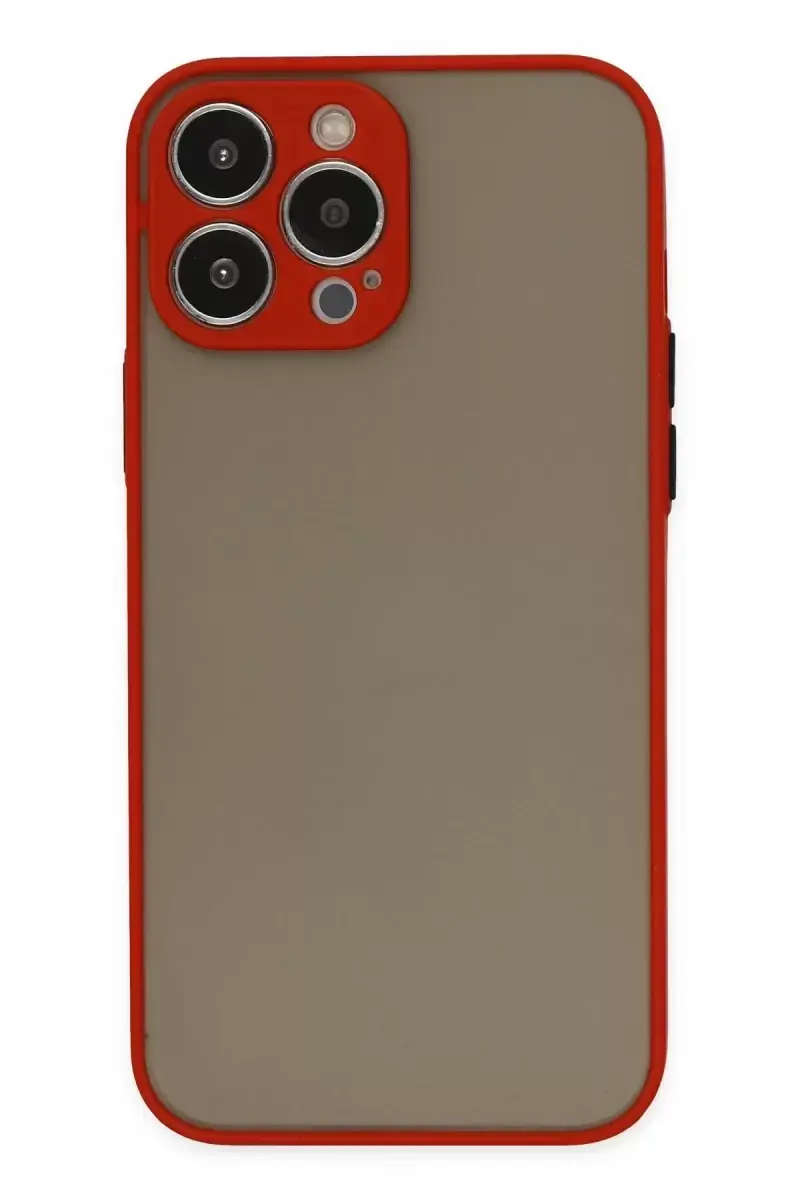 Newface Apple İphone 15 Pro Max Kılıf Montreal Silikon Kapak - Kırmızı