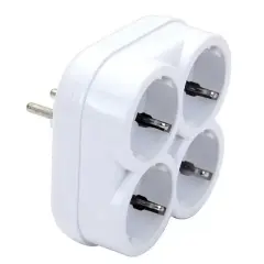 De-pa 10004 Topraklı 16 Amper 250 Volt Beyaz 4'lü Çok Amaçlı Golyat Priz