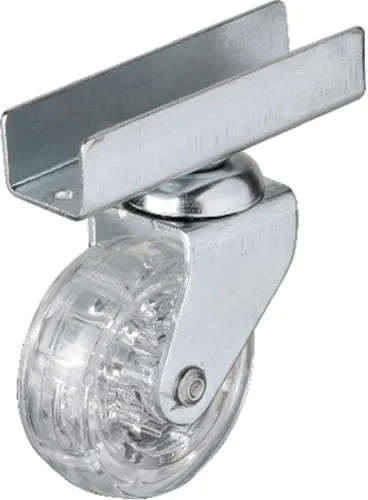 Hts 327 - 50x20 Mm Şeffaf Makaralı Uzun U Tablalı Teker 4 Adet