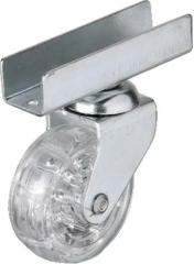 Hts 327 - 50x20 Mm Şeffaf Makaralı Uzun U Tablalı Teker 4 Adet