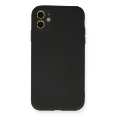İphone 11 Kılıf Nano İçi Kadife Silikon - Siyah