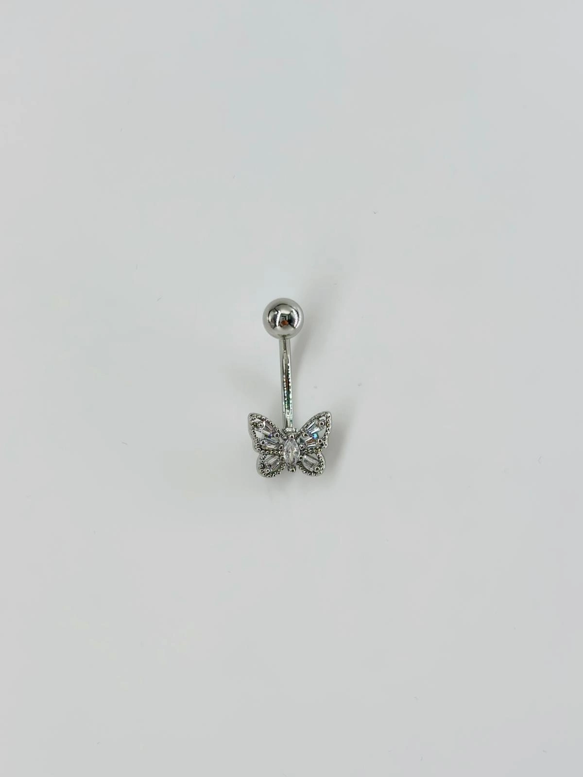 Kelebek Detaylı Göbek Piercing