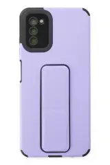 Newface Samsung Galaxy A03s Kılıf Mega Standlı Silikon - Lila