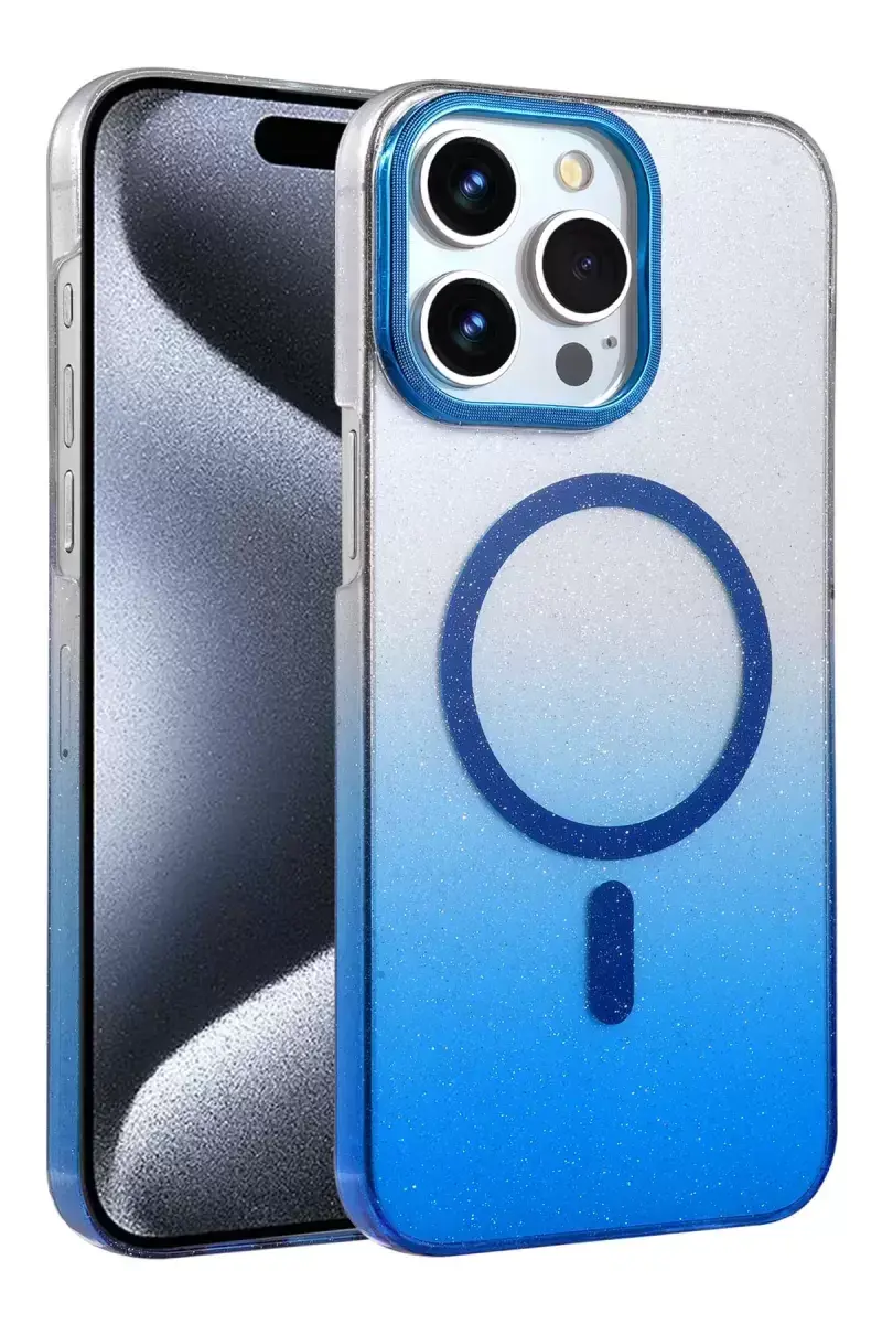 Newface Apple İphone 14 Pro Max Glossy Magsafe Kapak - Mavi