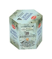 Geri Akış Şelale Beyaz Adaçayı Kokulu 40 Konik Tütsü - White Sage Backflow Incense Cones