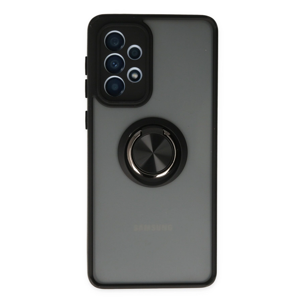Samsung Galaxy A33 5g Kılıf Montreal Yüzüklü Silikon Kapak - Siyah