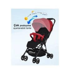 Prego 2035 Alvis Bebek Arabası Kırmızı