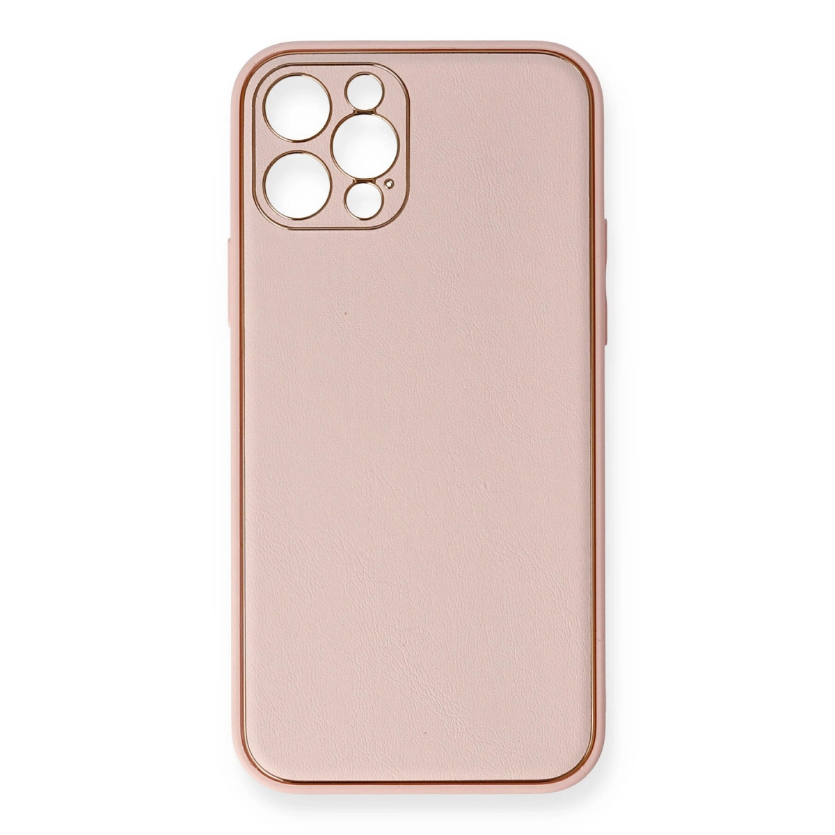 İphone 12 Pro Kılıf Coco Deri Silikon Kapak - Pembe