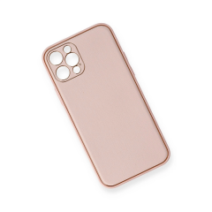 İphone 12 Pro Kılıf Coco Deri Silikon Kapak - Pembe