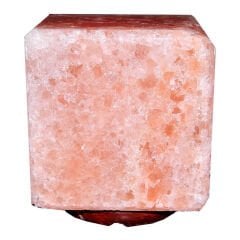Kare Küp Şekilli Doğal Himalaya Kaya Tuzu Lambası Kablolu Ampullü Pembe 4-5 Kg