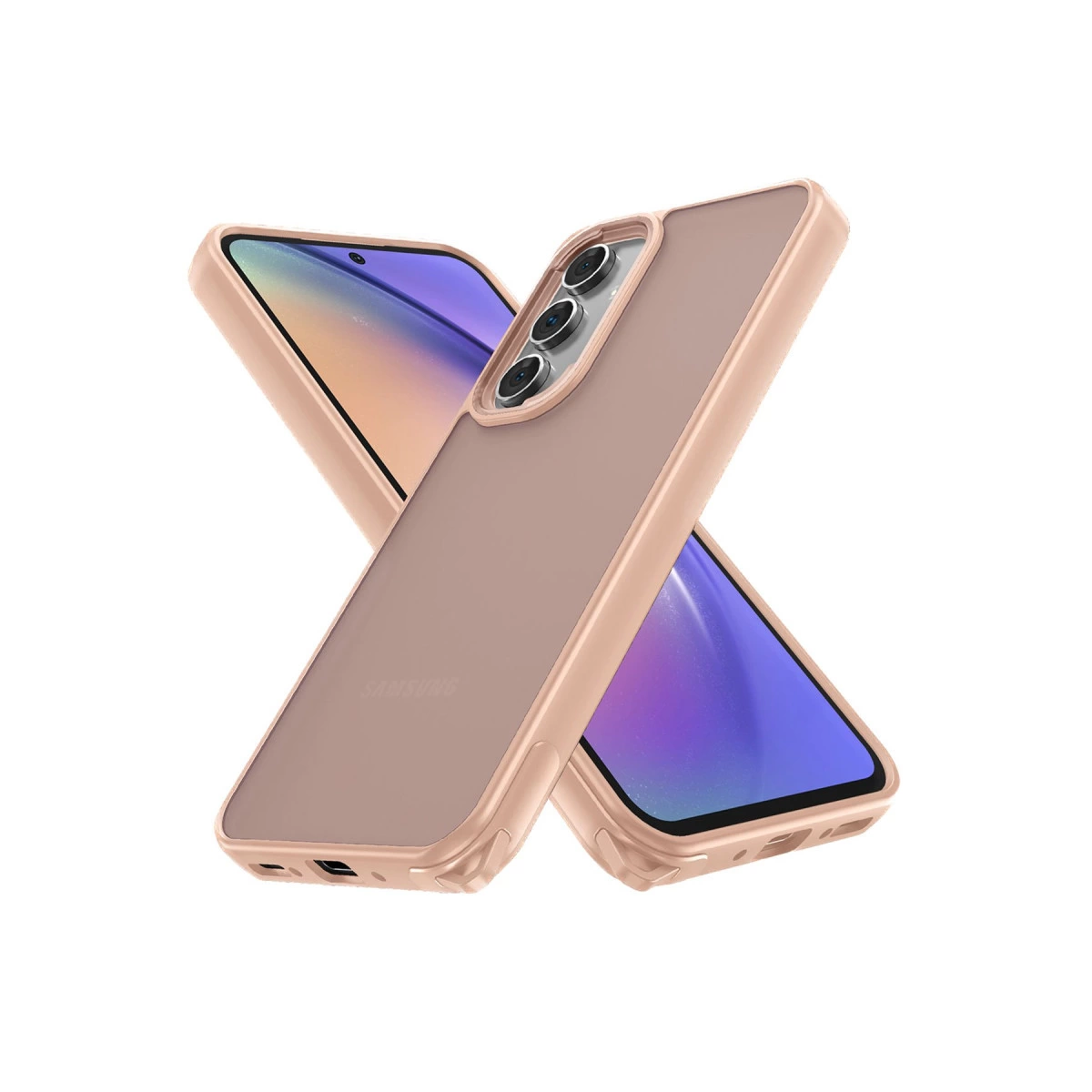 Samsung Galaxy A05s Kılıf Elegant Kapak - Pudra