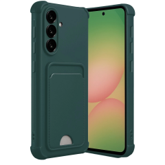 Samsung Galaxy A36 Kılıf Kelvin Kartvizitli Silikon - Koyu Yeşil