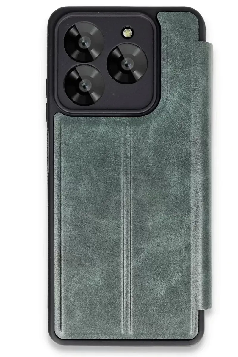 Newface General Mobile Era 30 Kılıf Flip Cover - Koyu Yeşil