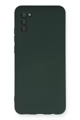 Newface Samsung Galaxy A03s Kılıf Nano İçi Kadife Silikon - Koyu Yeşil