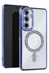 Newface Samsung Galaxy A56 Joke Simli Magneticsafe Kılıf - Mavi