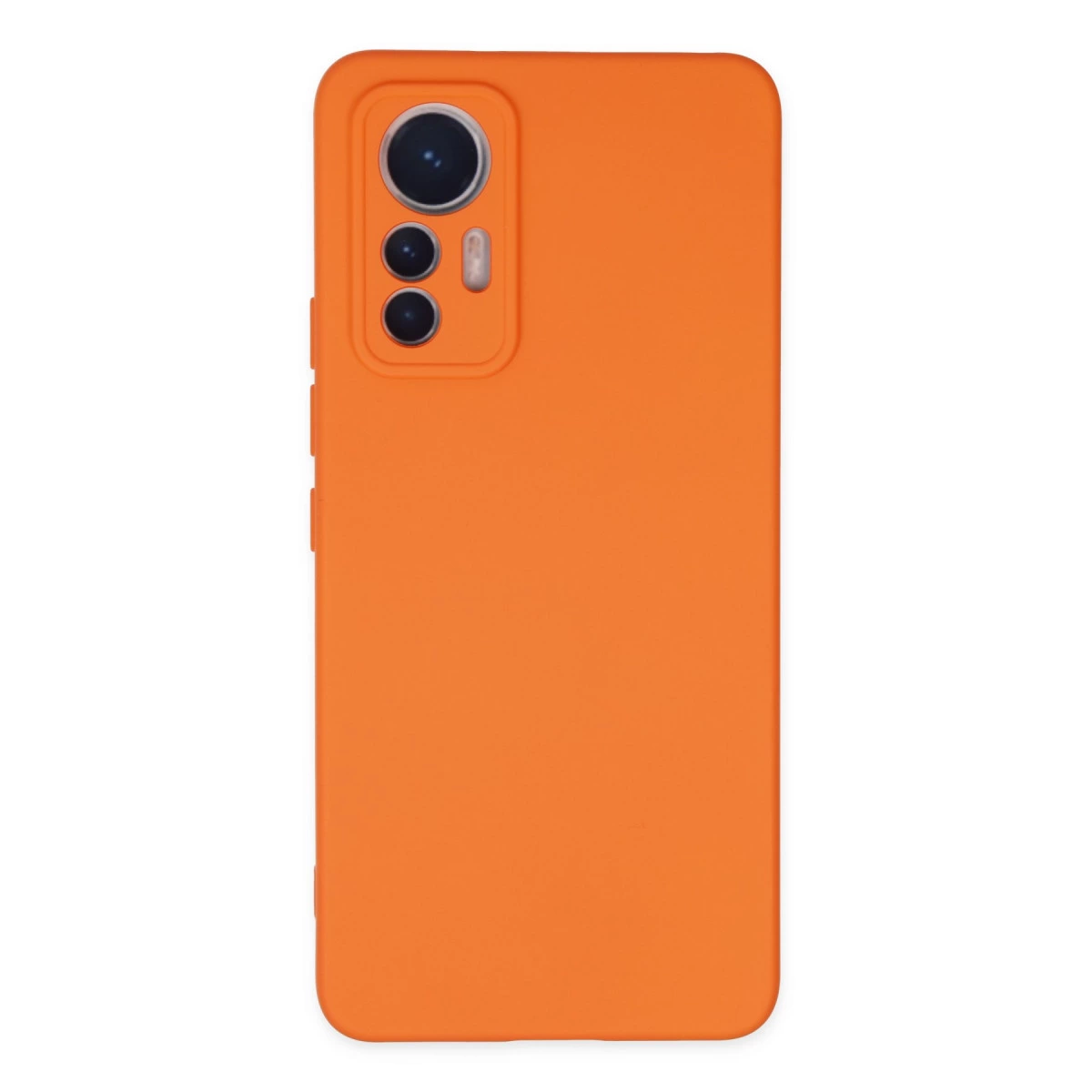 Xiaomi Mi 12 Lite Kılıf Nano İçi Kadife Silikon - Turuncu