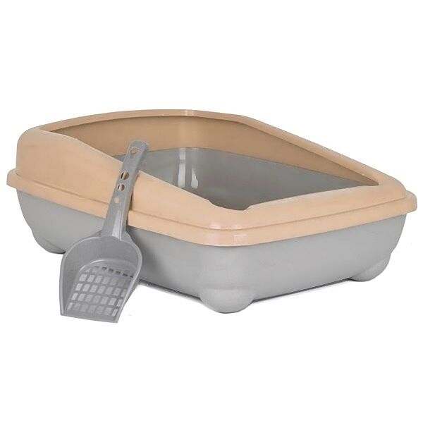 Kedi Tuvalet Kum Kabı 50/37/13.5 cm Somon Renkte + Kürek Hediye