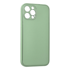 İphone 12 Pro Kılıf Coco Deri Silikon Kapak - Açık Yeşil