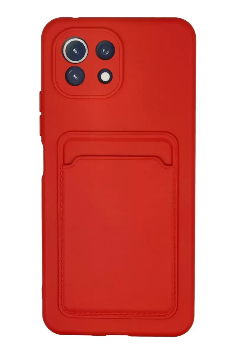 Newface Xiaomi Mi 11 Lite Kılıf Kelvin Kartvizitli Silikon - Kırmızı