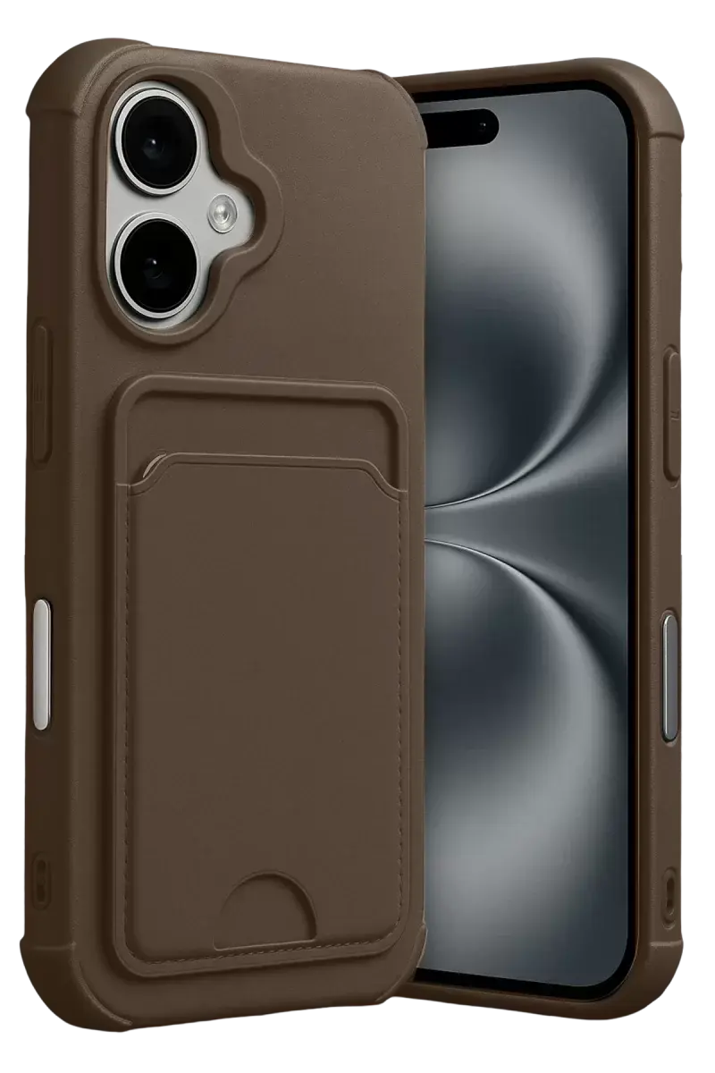 Newface Apple İphone 17 Kelvin Kartvizitli Silikon - Kahverengi