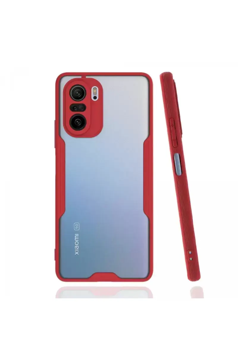 Newface Xiaomi Poco F3 Kılıf Platin Silikon - Kırmızı