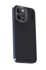 Joko İphone 15 Pro Max Kılıf Aramid 600d Kevlar Karbon Fiber Magsafe Kapak - Lacivert