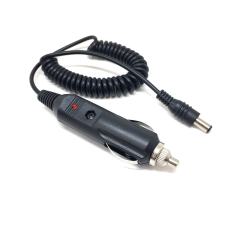 Spiral Kablolu Sigortalı Oto Çakmak Fişi Adaptörü 5.5x2.5mm Uçlu 2A 1.3m