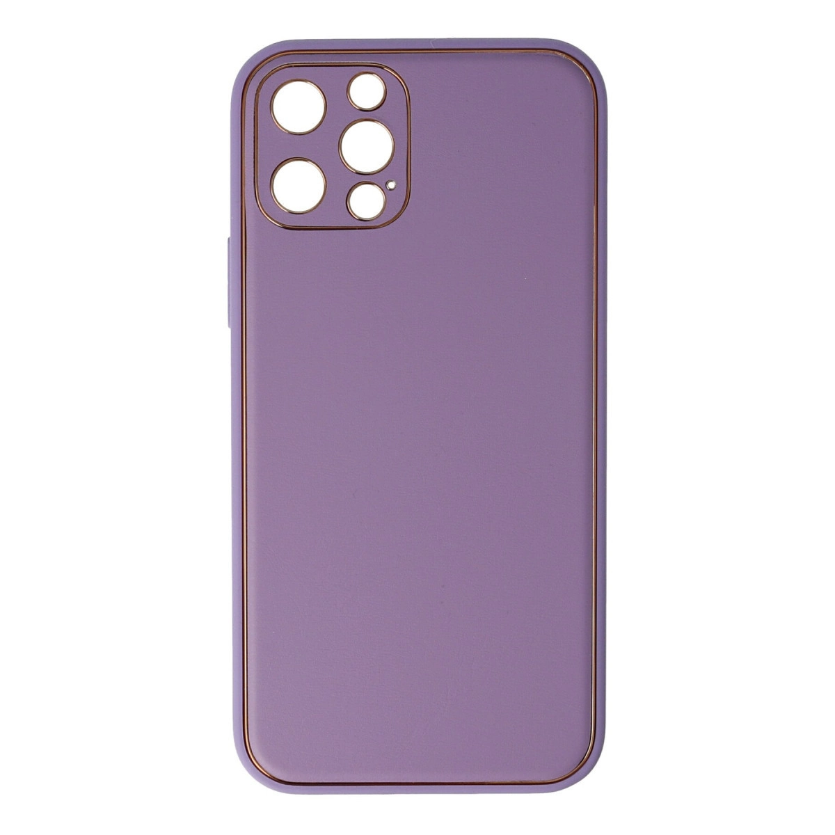 İphone 12 Pro Kılıf Coco Deri Silikon Kapak - Lila